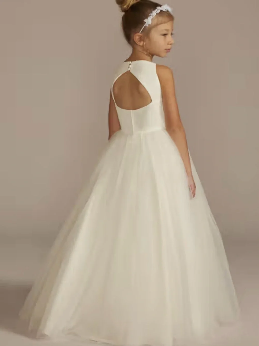 David's Bridal Ivory Tulle Ball Gown for Girls - Picture 2 of 3